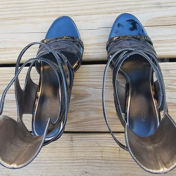 RocaWear HAYDIN Black Pump High Heel Sandal Size 9 - Picture 6 of 10